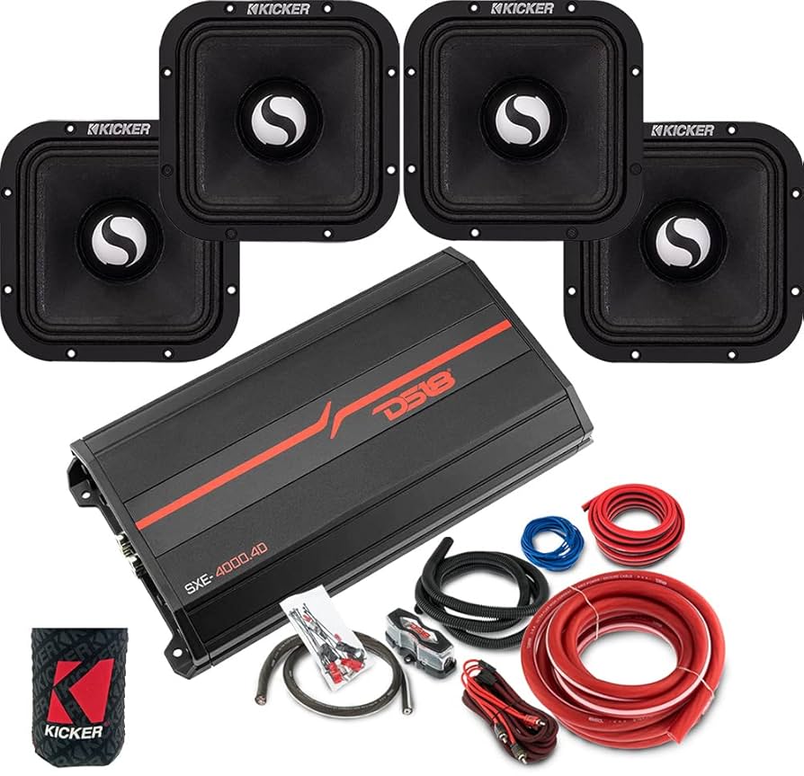 スピーカー 4個セット 黒 直径約10cm 16cm 380W』スピーカー 2個 セット 3WY ドームツイーター